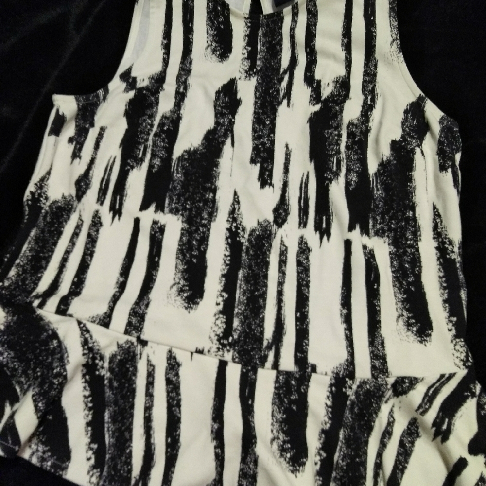 Kaari blue ladies zebra print tank top sz med